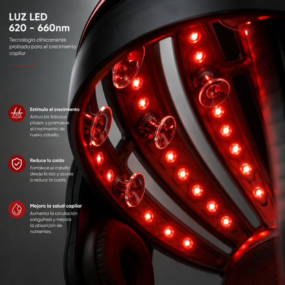 Casco LED crecimiento pelo